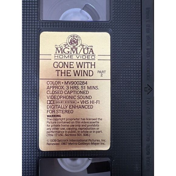 Gone With The Wind VHS Box Set-MGM/UA Vintage 1967 2 Tapes Tested EUC - Picture 4 of 4